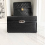 Hermes Kelly wallet Epson black long wallet