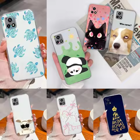 Case For Vivo Y72 5G Lovely Puppy Panda Clear Shockproof Anti-Fingerprint Anti-drop Silicone Phone C