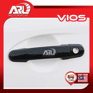 Toyota Vios XP90 NCP93 Belta Dugong 2nd Chrome Handle Carbon Design Handle Protector Cover For Vios (2007-2012) ARL Motorsport Car Accessories