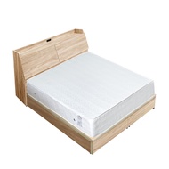 [特價]傢俱工場-吉米 MIT木心板床組 (插座床箱+床底+獨立筒墊) - 雙人5尺梧桐