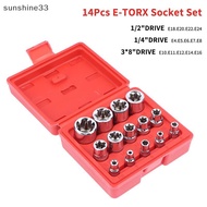 SY  14pcs/set E-TORX Soet Set - Premium Female Torx Soet Set, Ultimate Torque Star Soets, External T