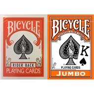 Bicycle Orange Rider Back Playing Cards - Standard Jumbo