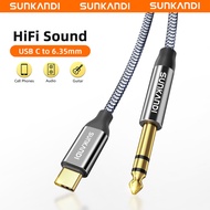 SUNKANDI AUX JACK USB C to 6.35mm Professional Type C to 1/4 Audio Cable Recording Cable For Ipad La