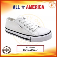 ALL AMERICA Canvas Laces White School Shoe 2337 | Kasut Sekolah Putih All America Bertali