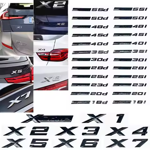 Car Emblem Sticker 3D ABS Glossy Black SDrive18i 20i 23i 25i 28i 30i 35i 40i 45i 50i 55i For BMW X1 