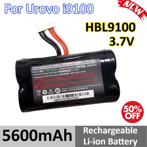 3.7V 5600mAh HBL9100 Battery for Urovo i9100 PDA Rechargeable Li-ion Battery