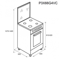 Diskon Tecnogas P3X66G4Vc Kompor Free Standing 60 Cm 4 Tungku