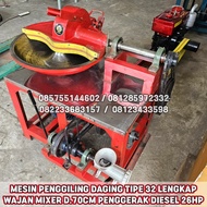 MESIN GILINGAN DAGING 32 LENGKAP WAJAN MIXER DIAMETER 70CM PENGGERAK DIESEL 26HP - MESIN GILING DAGI