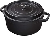 Soup Pot stew Pot Casserole cast Iron 24CM Thick Enamel Pot Gas Cooker for Mother's Day Hot Pot Healthy Colorful Dish Stockpots Porridge Clay Sand Frying Pan (Black) interesting