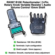 5pcs RK097 B10K Potentiometer 3-Pin Rotary Knob Variable Resistor | Audio Volume Control 15mm Shaft