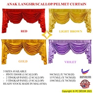 Ready Stock Anak Langsir /Scallop/ Pelmet curtain / Langsir Dapur / Rod Pocket / French Pleat/ Curtain Header