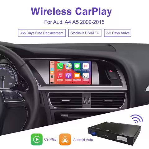 Wireless Carplay for Audi A4 B8 A5 Q5 2009-2015, Support Apple Carplay Android Auto AirPlay Mirrorin