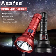 ASAFEE Super Bright DY900 Tactical 50W BT90 LED Outdoor Flashlight Camping Light use 26650/21700 bat