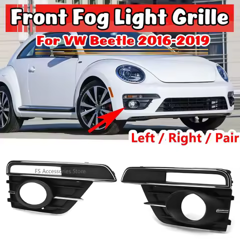 Car Front Bumper Fog Light Lamp Grille Grill Cover For VW Beetle 2016 2017 2018 2019 Fog Light Cover