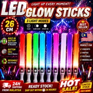 🔥24H🔥LED Glow Stick Flashing Light Wand 3 Modes Party Supplies Concert Festival Event Props Merdeka 