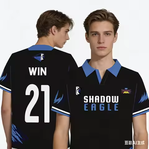 Black Blue Polo Jersey Polo Men's T-shirts Custom Name Number Claw Accent Soft Comfy Tee For Trainin