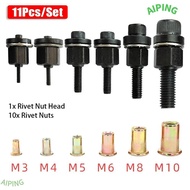 NG1ZX 11Pcs/Set Manual Riveter Tool, Mandrel Staple Easy Installation Hand Rivet Nut, M3 M4 M5 M6 M8