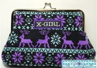 Japan Magazine Appendix XGIRL manufacture Elk snowflake knit small bag cosmetic bag storage bag