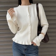 BEFAST FASHION - ZJD CARDI CARLY RUFFLE TOP LONG SLEEVE BUTTON OUTERWanita MARRA CARDI/