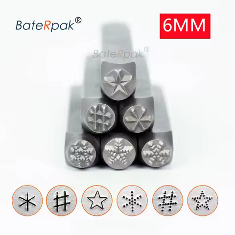 6mm Star Pound Asterisk Design Metal Jewelry Stamps,BateRpak Dot DIY Bracelet/jewelry symbols steel 