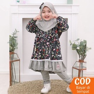 Jubah muslimah/Yumna One Set- Setelan Tunik Anak Kekinian - Busana Muslim Anak Terbaru/ Pakaian tudung/By Elb