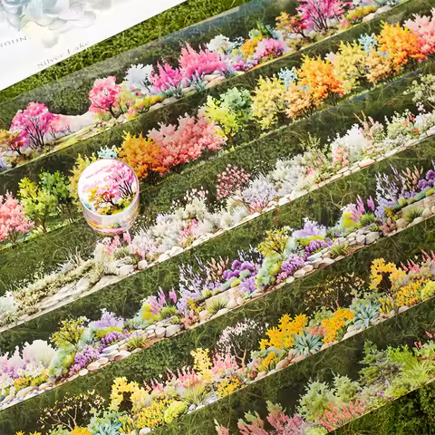50mm*2m PET Plant forest landscaping Tapes Stickers Scrapbooking Hand Account Adhesive hand made Diy