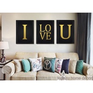 One Set Home Decor - Contains 3 posters - I LOVE U - Home Decoration Frame