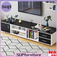 SUPfurniture Nordic Style Tv Console Table Tv Cabinet with Drawer Wood &amp; Glass Modern Bedroom Living Room Cabinet Gyvc EZSH 6520