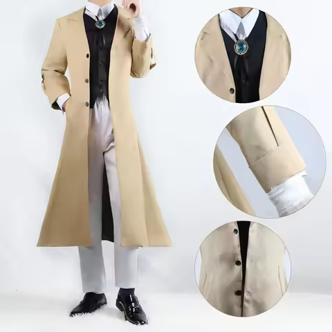 【Wetrose】In Stock Dazai Osamu 2023 Cosplay Costume BSD Bungo Dog Anime Full Set Wig Cloak Cape Hallo
