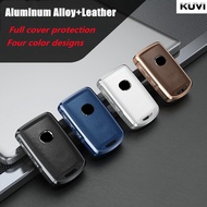 [NEW] Alloy Leather Car Remote Key Cover Case Shell Fob For Mazda 3 Alexa CX4 CX5 CX-5 CX8 CX-30 CX30 2019 2020 Protector Accessories