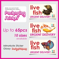 Betta Koi Arowana Live Fish Packaging Fragile Sticker | Stiker Ikan Hidup Pembungkusan Kotak
