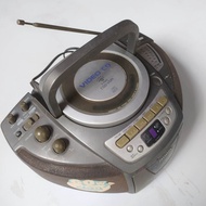 VCD PLAYER BEKAS MODEL SPEAKER model pesawat banyak tombol mode tape kuno lama second silver koleksi