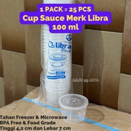 (25 PCS) Pudding Cup Sauce Cup Plastic 100ML Libra per Pack | Thinwall Tomato Sauce Container, Samba