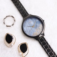 Elegant Glitter 玫瑰花貝殼面優雅女錶手錶 EG-11403 黑色