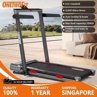 OneTwoFit Foldable Treadmill 3.0HP Treadmill 18-speed Adjustment Slope Treadmill Max Speed of 16km/h