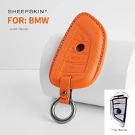Sheepskin Car Key Case Bag For BMW 1 5 6 7 Series G20 G30 G11 F15 F16 G01 G02 F48 X1 X4 X5 X6 X7 Key