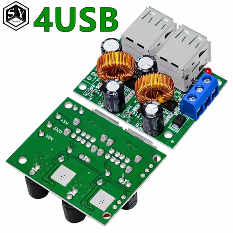 4 Four USB Port A5268 Step Down Power Supply Converter Board Module DC 12V 24V 40V to 5V 5A For MP3/