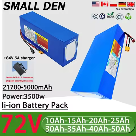 72V 50Ah 45Ah 40Ah 35Ah 30Ah 25Ah 20Ah Battery Pack 3000W 21700 for Off-grid Cabin Power Systems wit