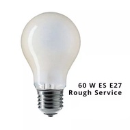 GLS Rough Service Frosted 60W E27 A60 FR ES Warm White Pearl Finish Dimmable 60 Watts