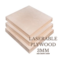 3mm 35x35cm Thick Plywood Laserable Plywood Wood Sheet Plate Solid Plywood Board