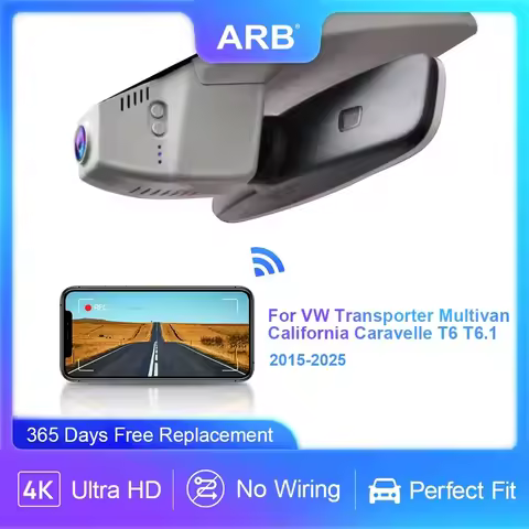 ARB 4K Dash Cam for VW Transporter Multivan California Caravelle T6 T6.1, Car Video Recorder with Ni