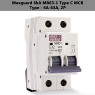 Maxguard MCB 6A-63A [1P/2P/3P] Type C 6kA Pemutus Litar Miniatur MB63-1