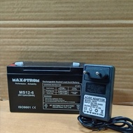 6V 12Ah Dry Battery + Charger for Children's Toy Motorcycles
