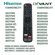 Remote control for Hisense/Devant smart tv