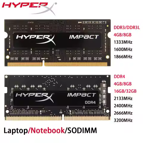 HyperX Laptop DDR4 DDR3 DDR3L RAM 32GB 16GB 8GB 4GB 1333 1600 1866 2133 2400 2666 3200MHz PC3-14900 