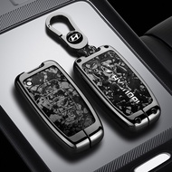 Zinc Alloy Leather Car Key Case Cover Shell Holder Protection For Hyundai Genesis Coupe Sonata 8 Sor