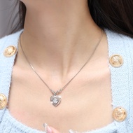 D.G.C✨Kalung Titanium Wanita Dewasa Cantik Kristal Cinta Liontin Fashion Aksesoris Anti Luntur Perhi