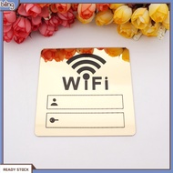 {biling}  WiFi Signage Sticker Mirror Surface Account Password Acrylic WiFi Sign 3D Mirror Wall Sticker for Home