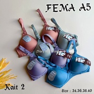 FEMA A5 Bra 2 Hooks Size 34-40 Imported Women's Bra/