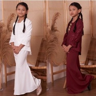 Kurung Sequine Peplum Budak Perempuan Baju Kebaya Kurung Raya Murah Kids Ready Stock